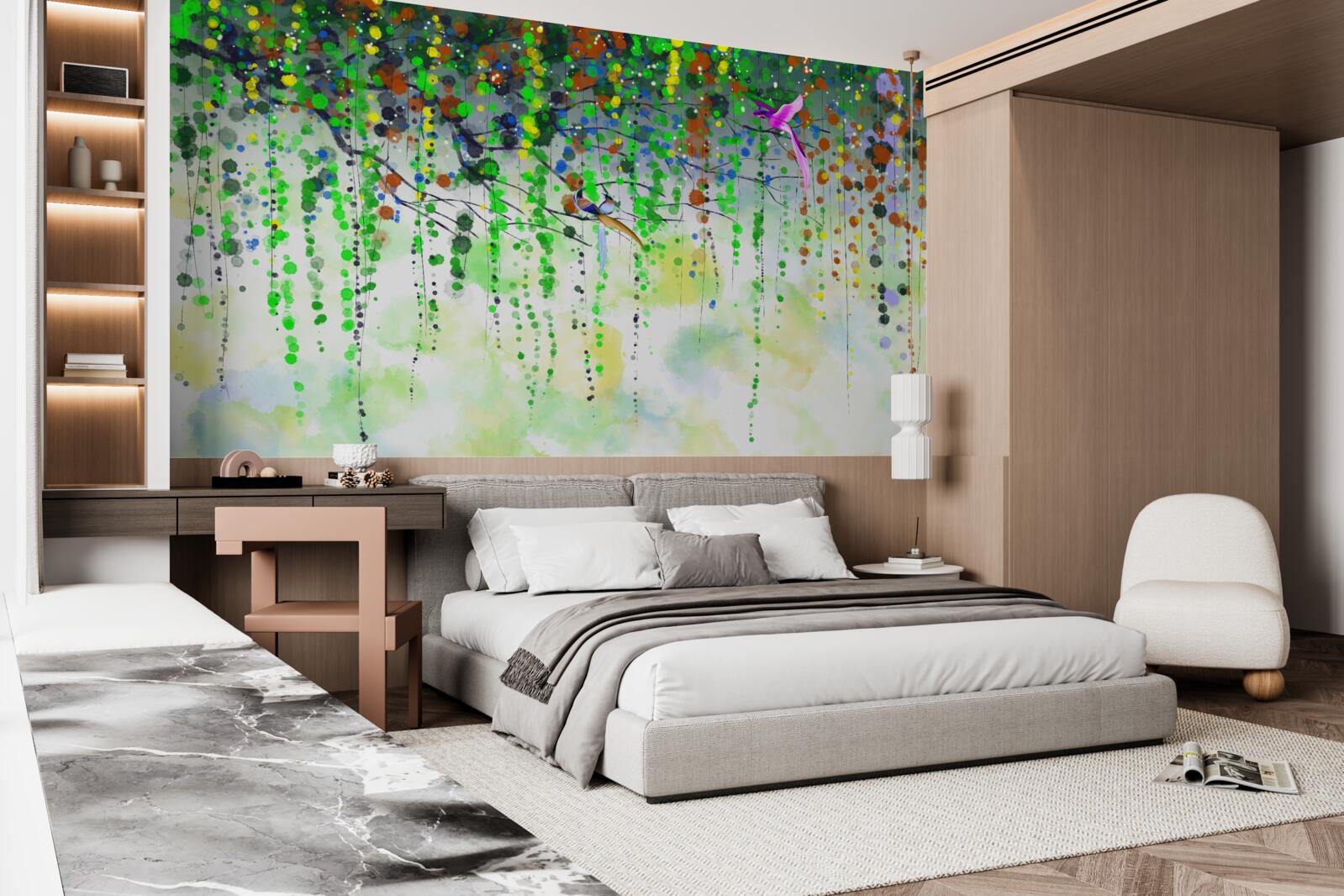 Papier peint abstraction lumineuse de fleurs
