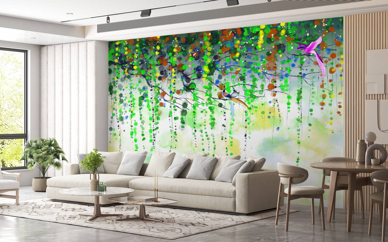 Papier peint abstraction lumineuse de fleurs