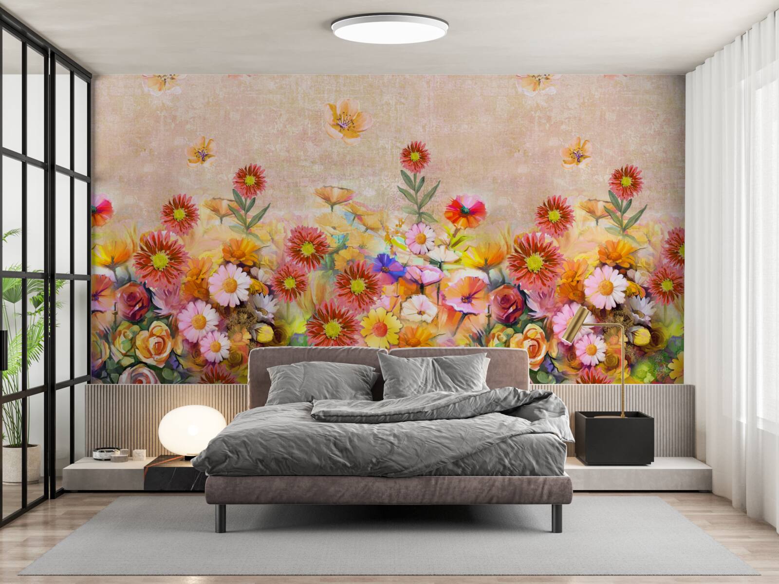 Papier peint variété de différentes variétés de fleurs