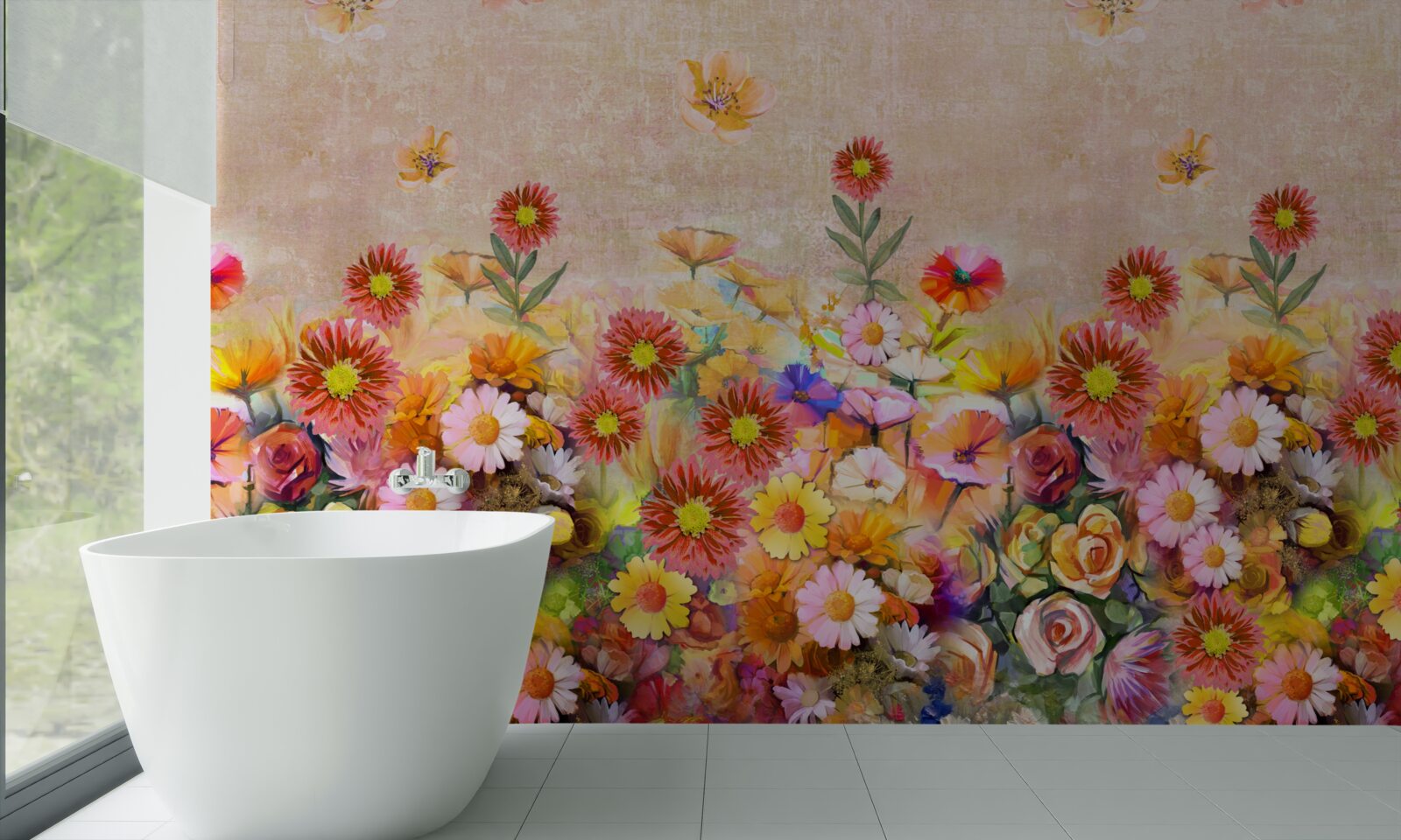 Papier peint variété de différentes variétés de fleurs