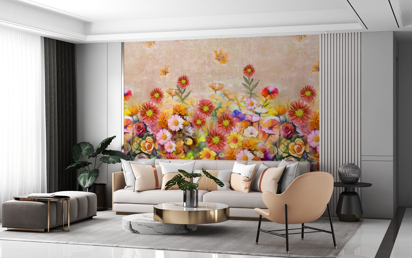 Papier peint variété de différentes variétés de fleurs