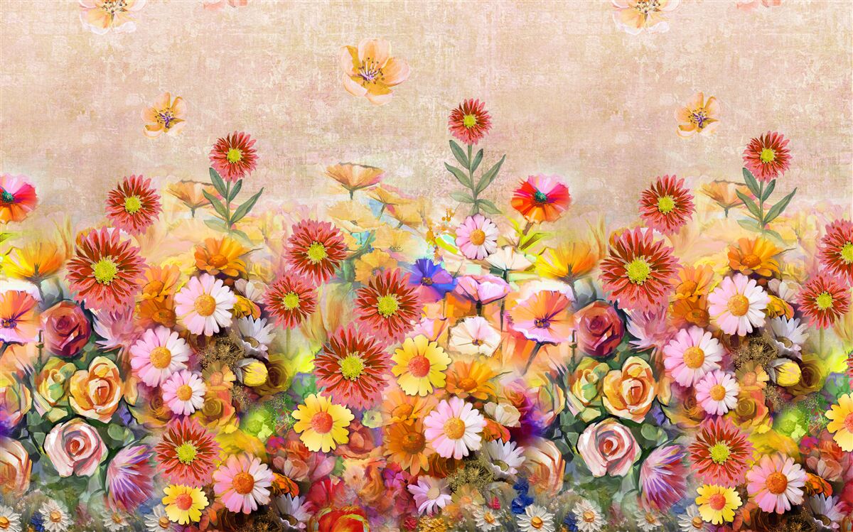 Papier peint des fleurs colorées de différents types