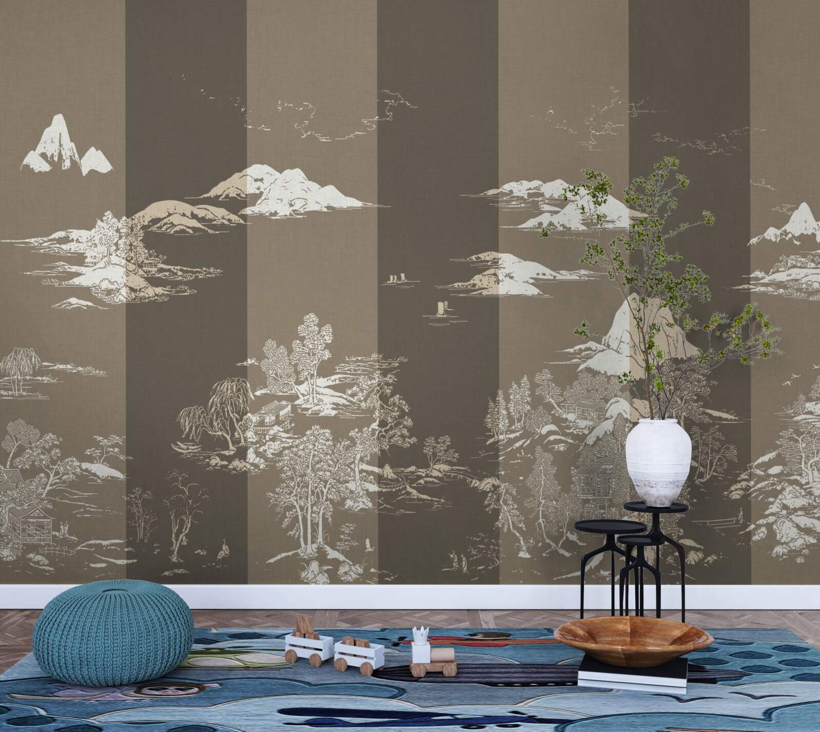 Papier peint Jardins de style japonais et paysages de montagne