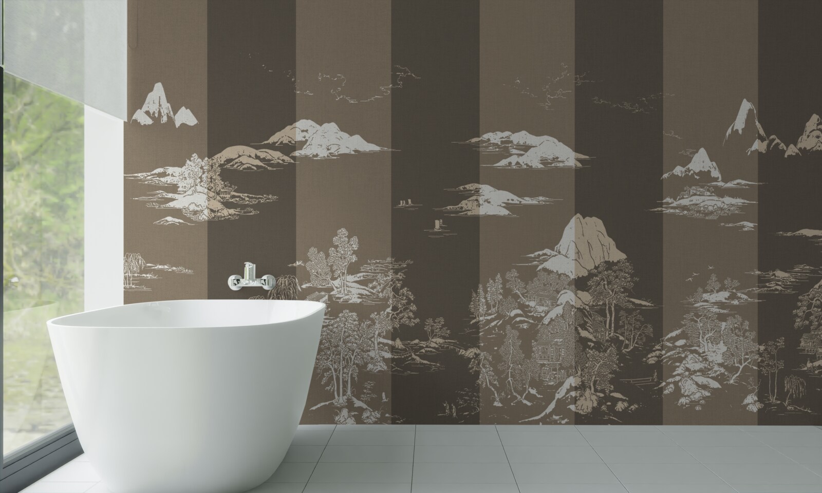 Papier peint Jardins de style japonais et paysages de montagne