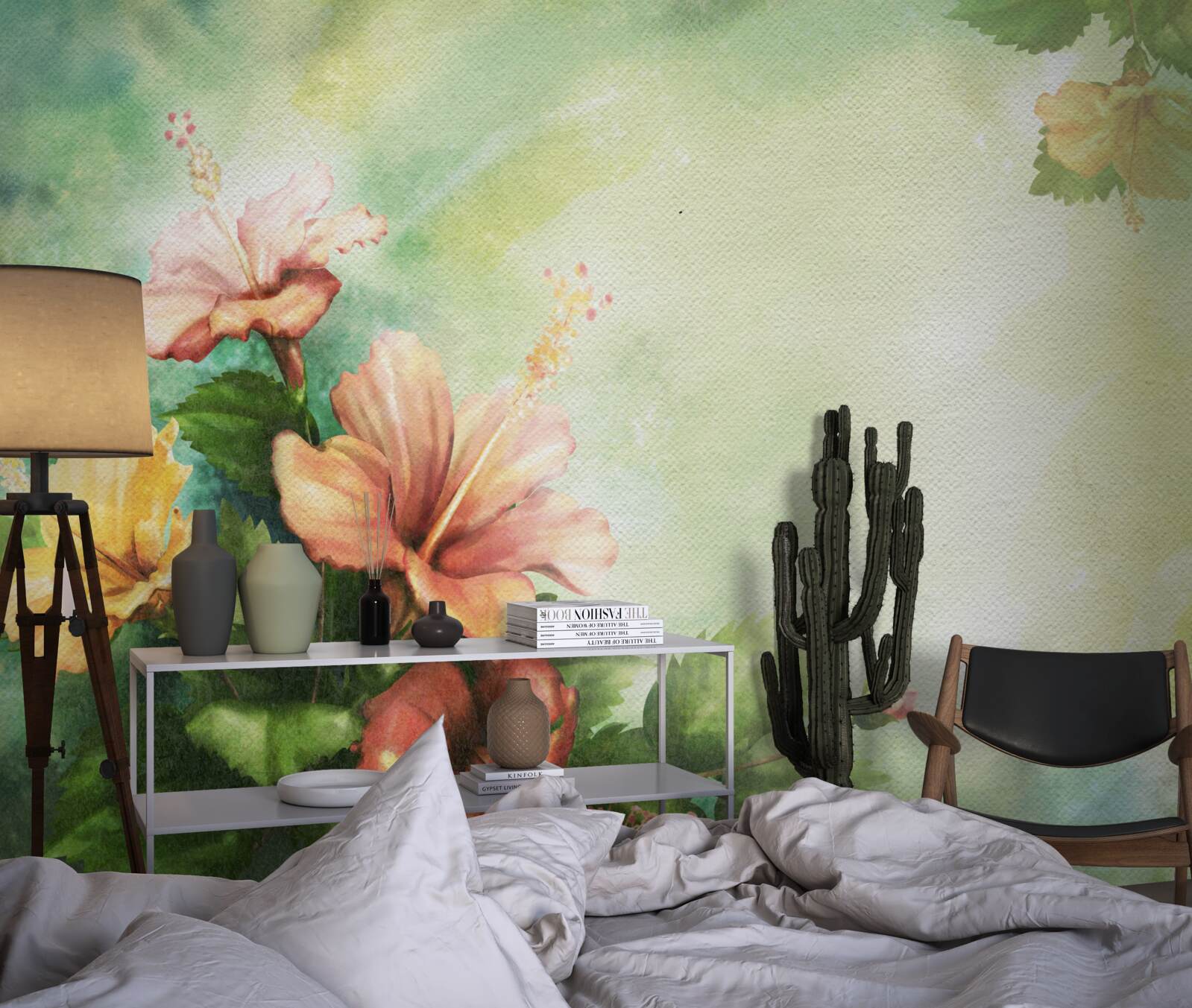 Papier peint belles plantes à l'aquarelle