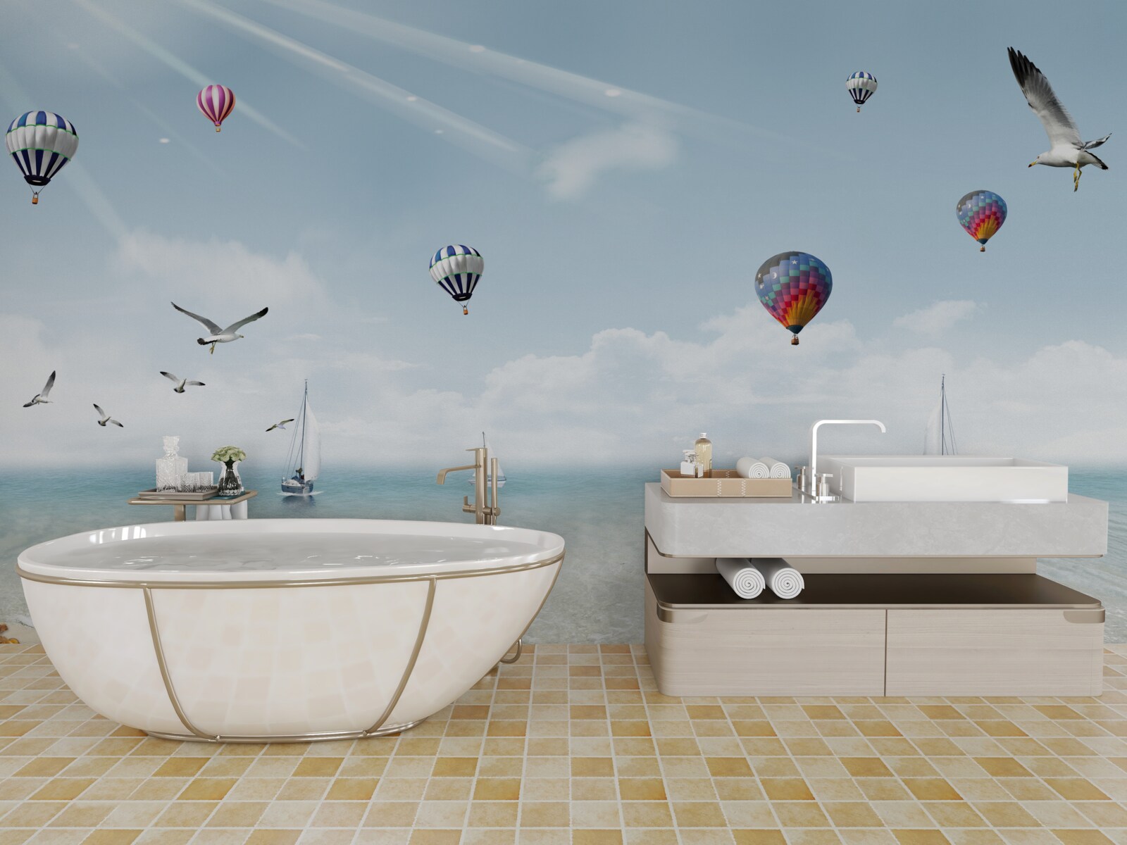 Papier peint une mer de ballons