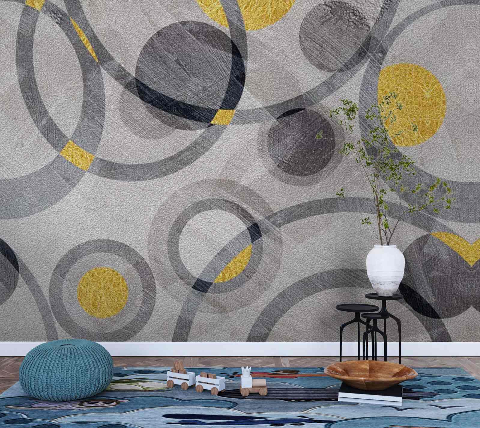 Papier peint cercles et courbes circulaires