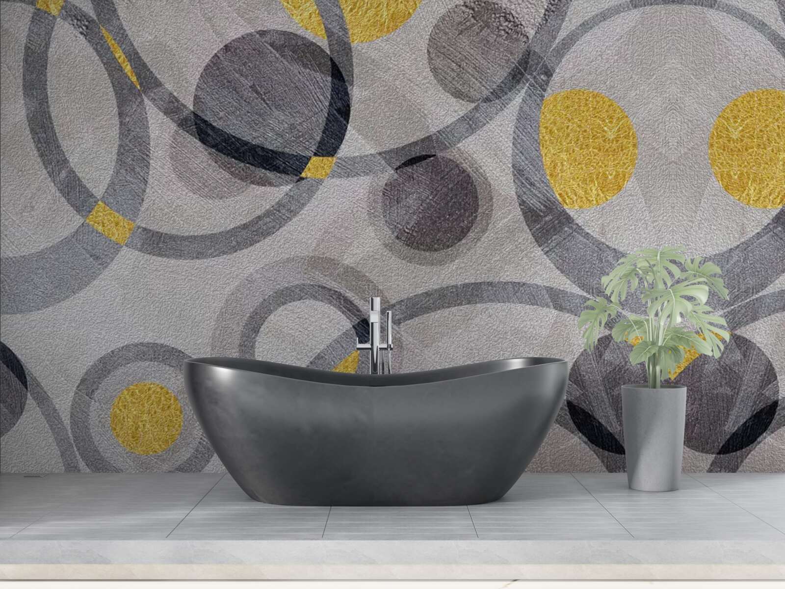 Papier peint cercles et courbes circulaires