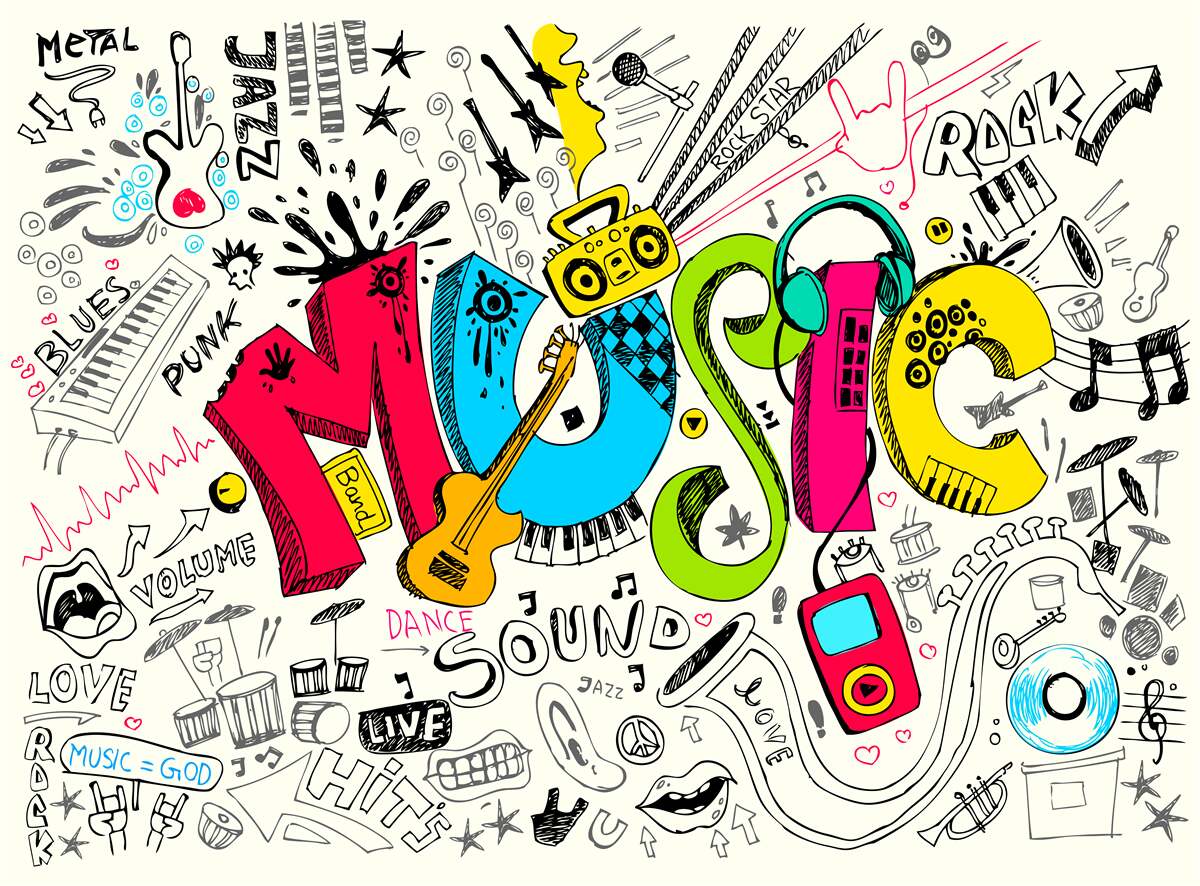 Papier peint le graffiti dans les styles musicaux