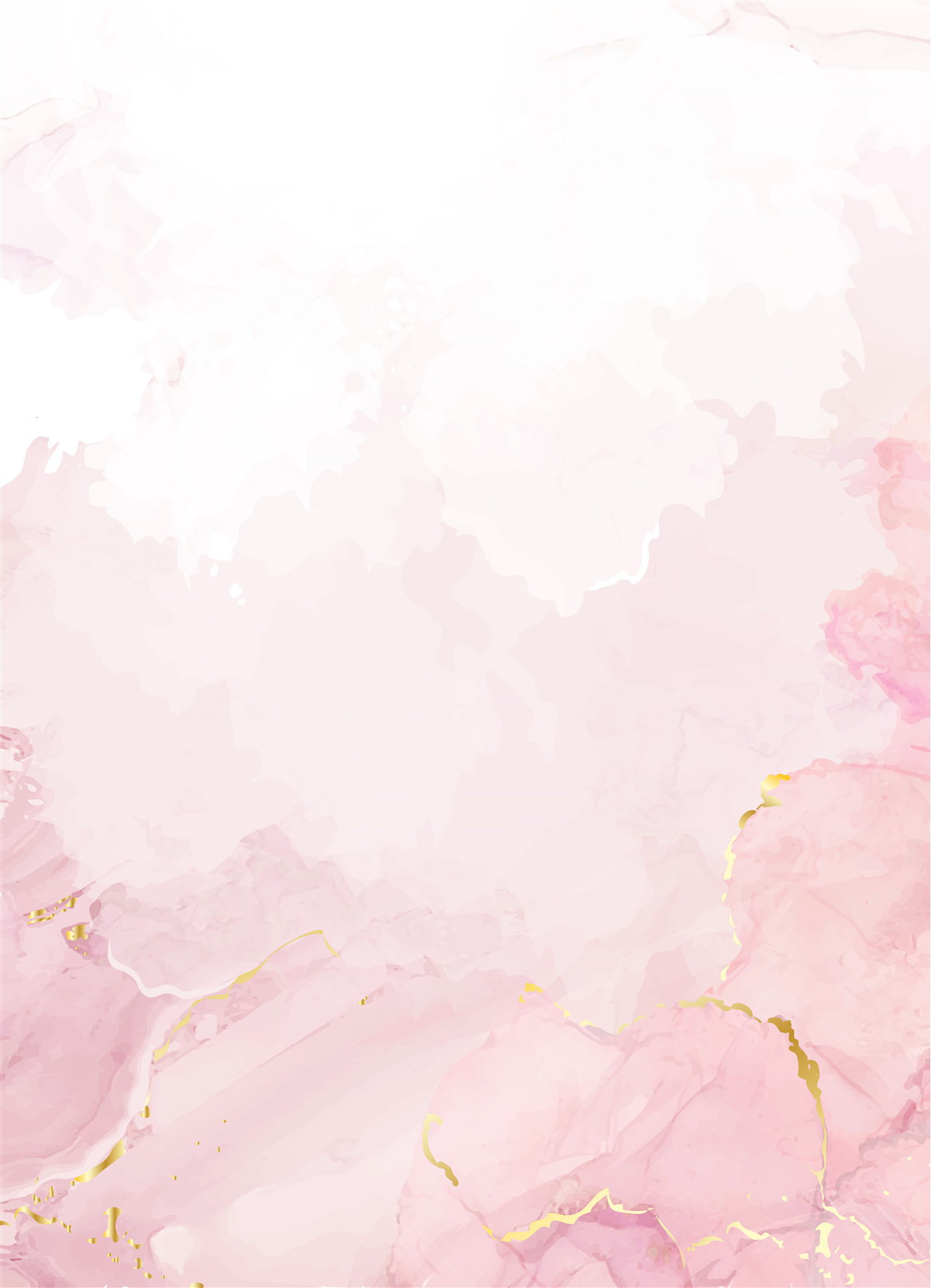 Papier peint marbre rose avec éléments dorés