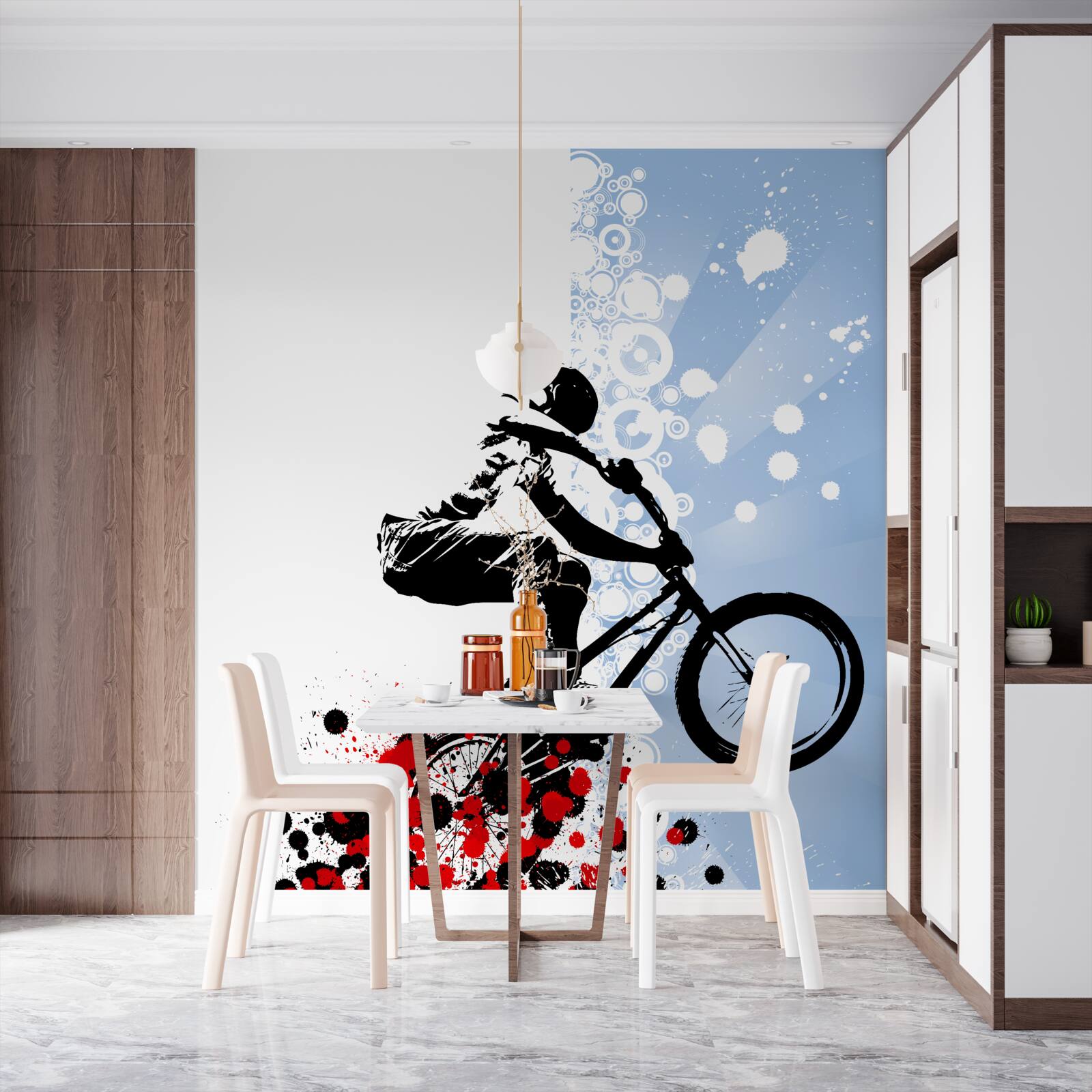 Papier peint monter sur un deux-roues