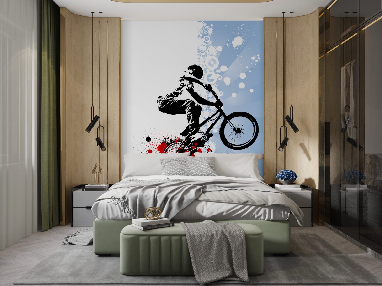 Papier peint monter sur un deux-roues