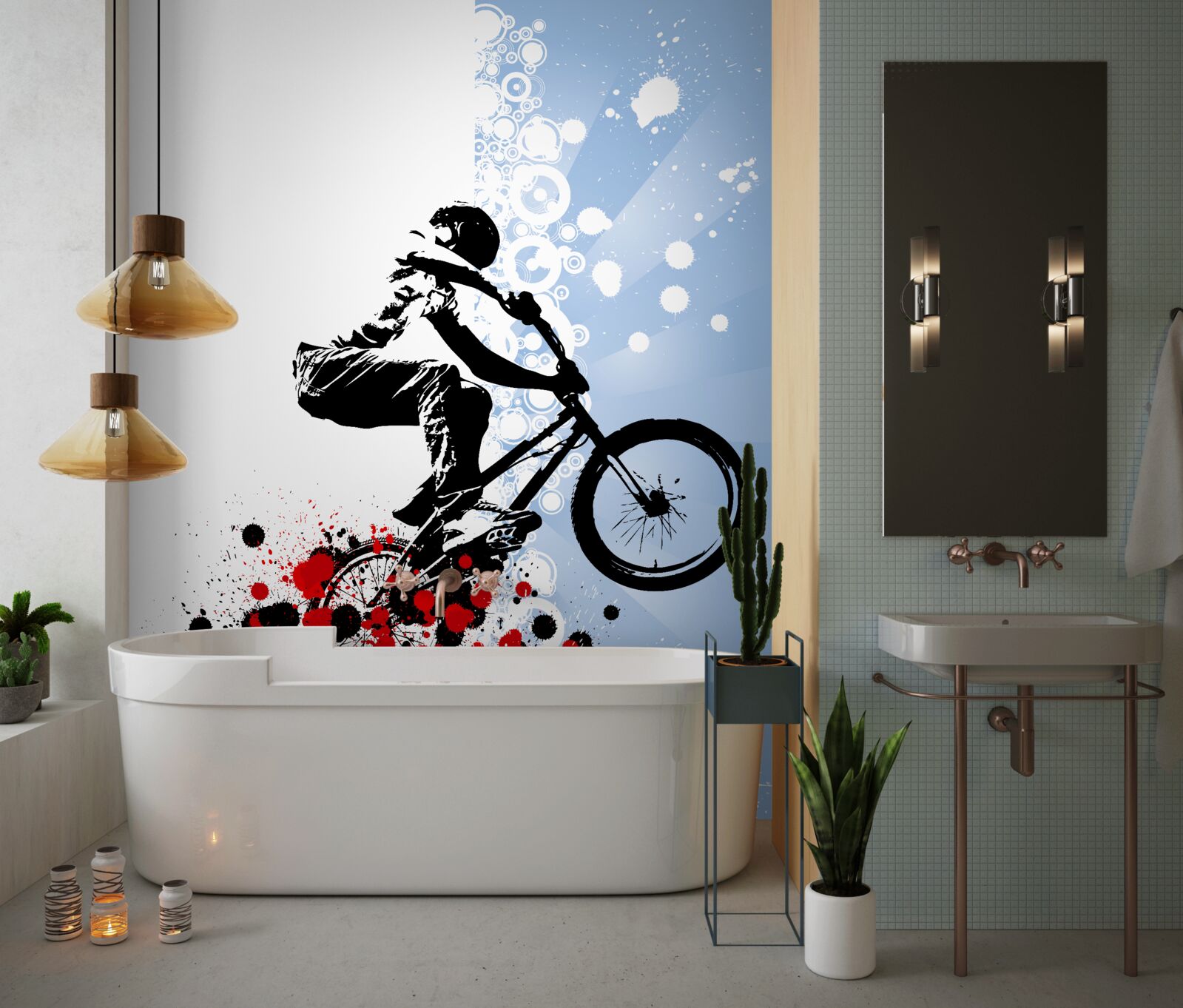Papier peint monter sur un deux-roues