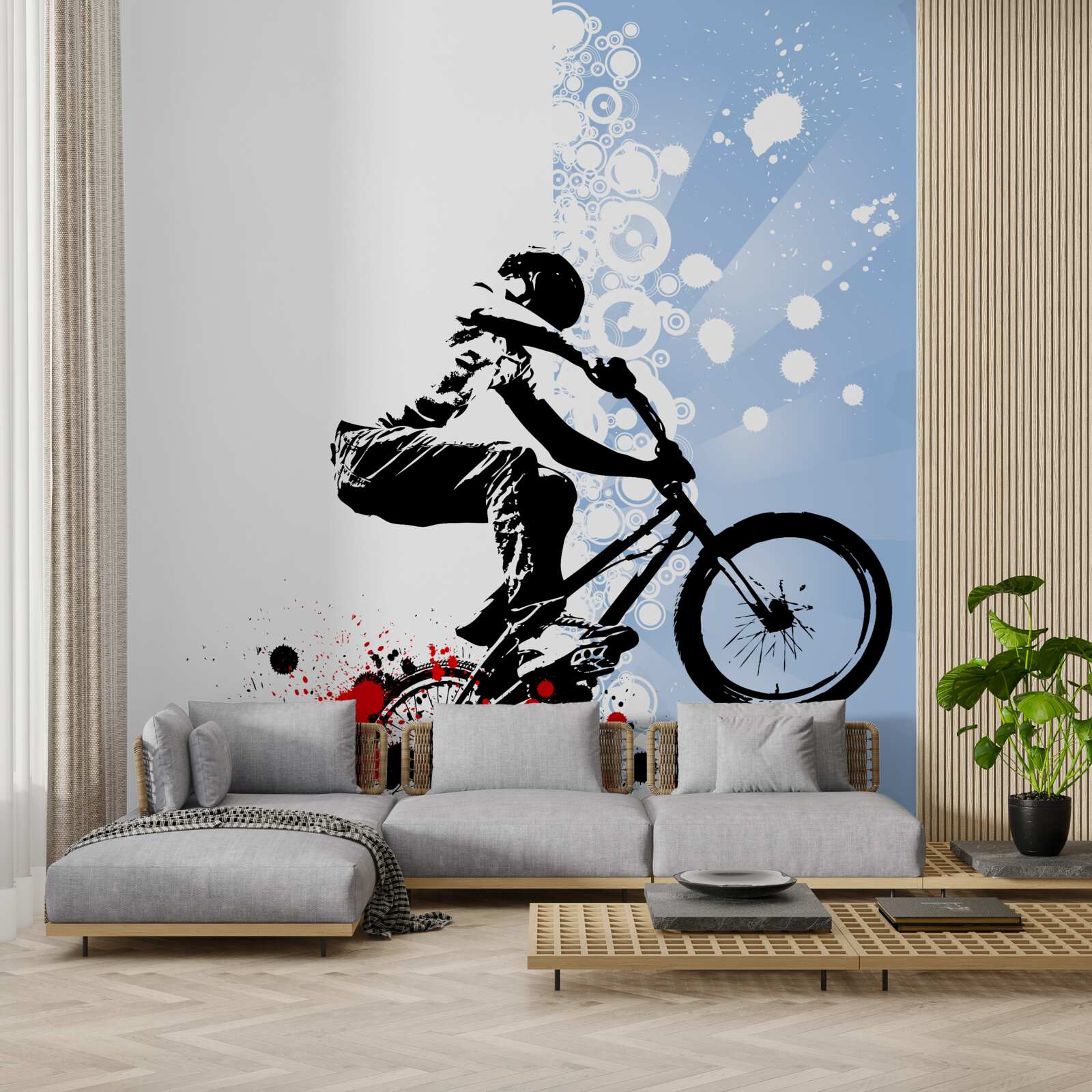 Papier peint monter sur un deux-roues
