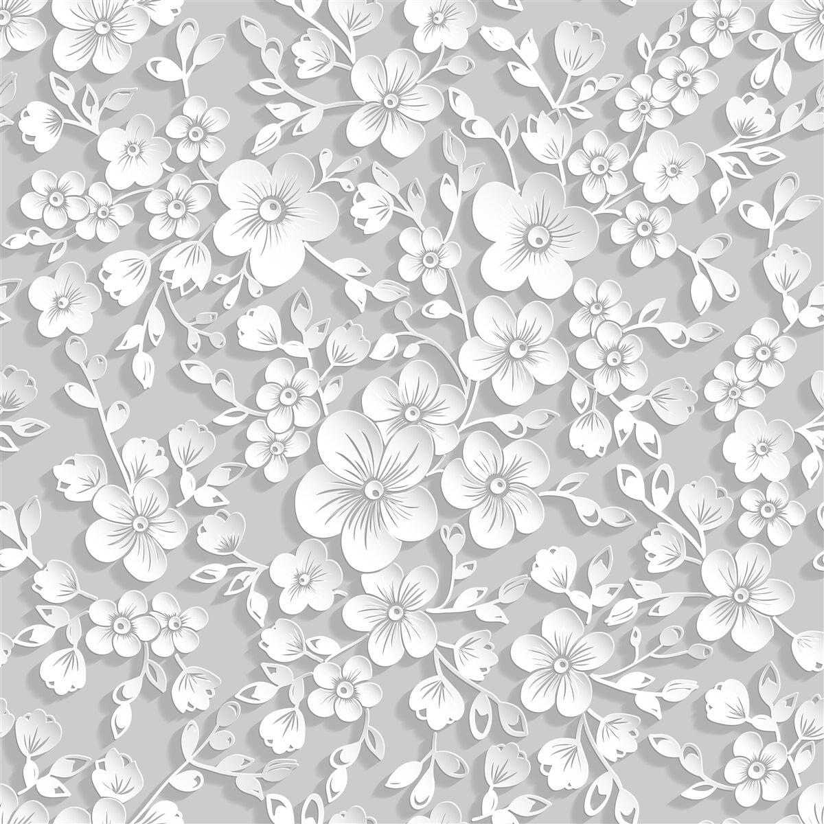 Papier peint fond parsemé de fines fleurs blanches
