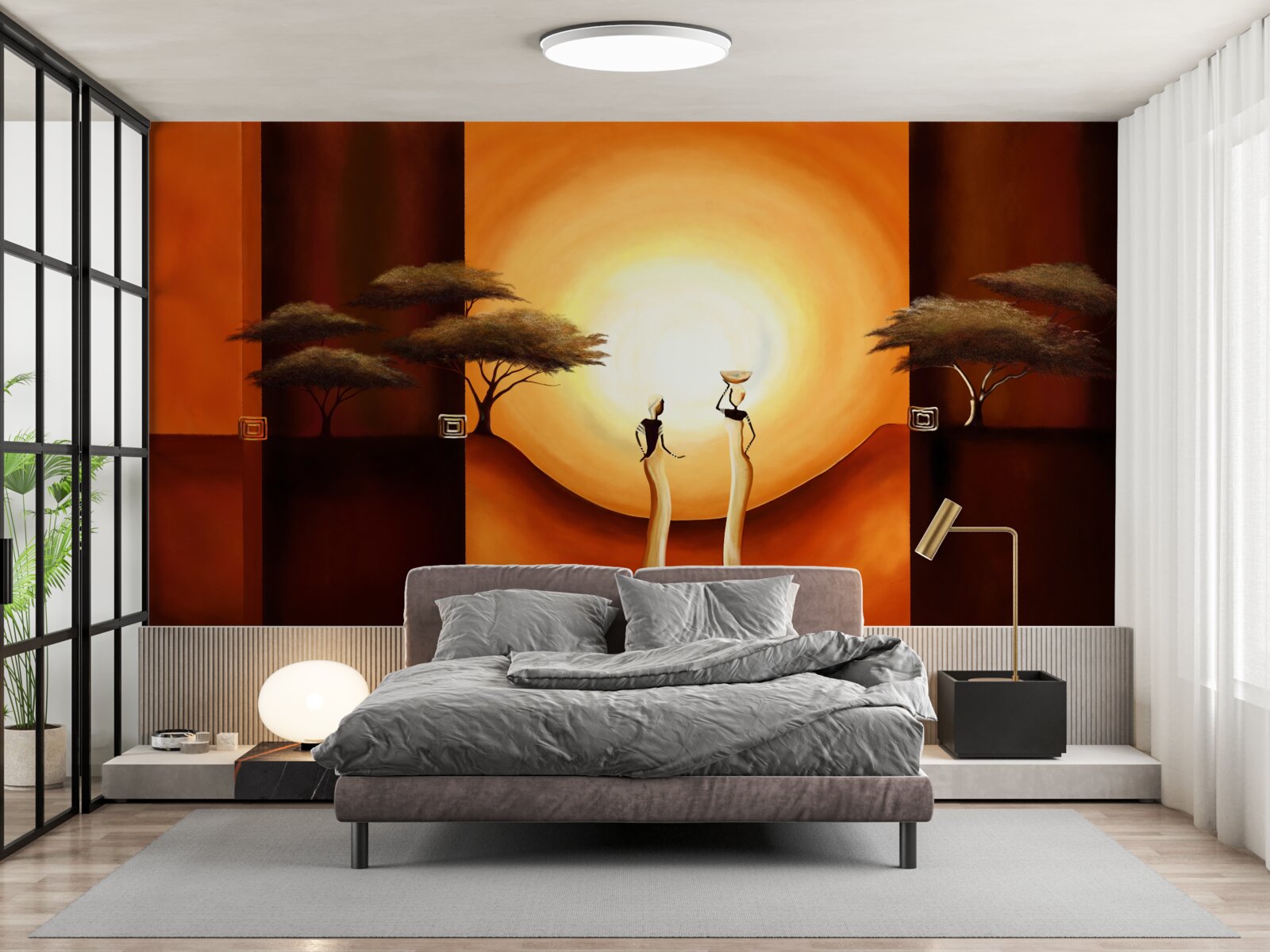 Papier peint coucher de soleil en afrique