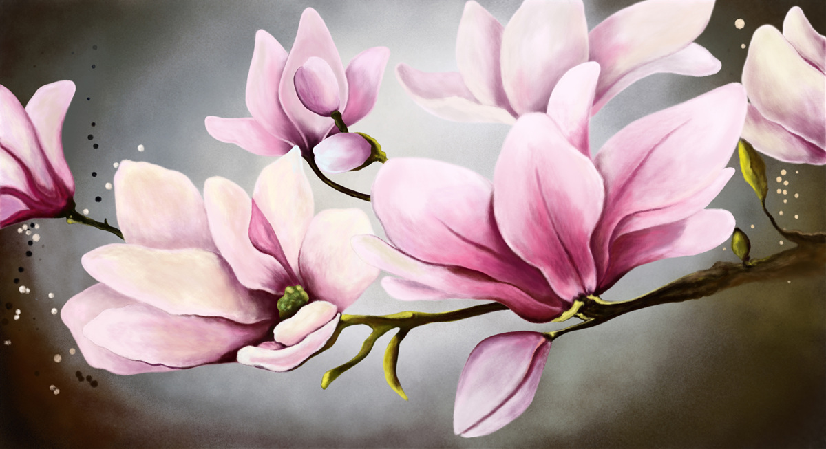 Papier peint magnolias à l'arôme subtil