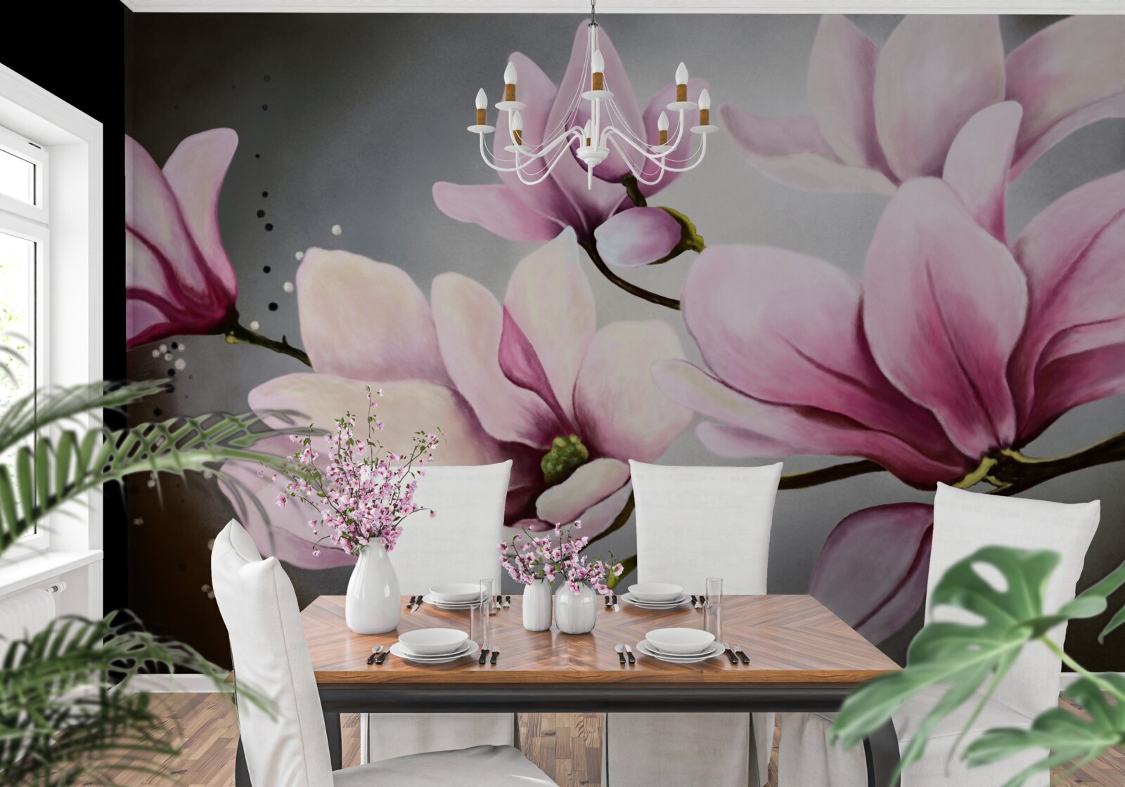 Papier peint magnolias à l'arôme subtil