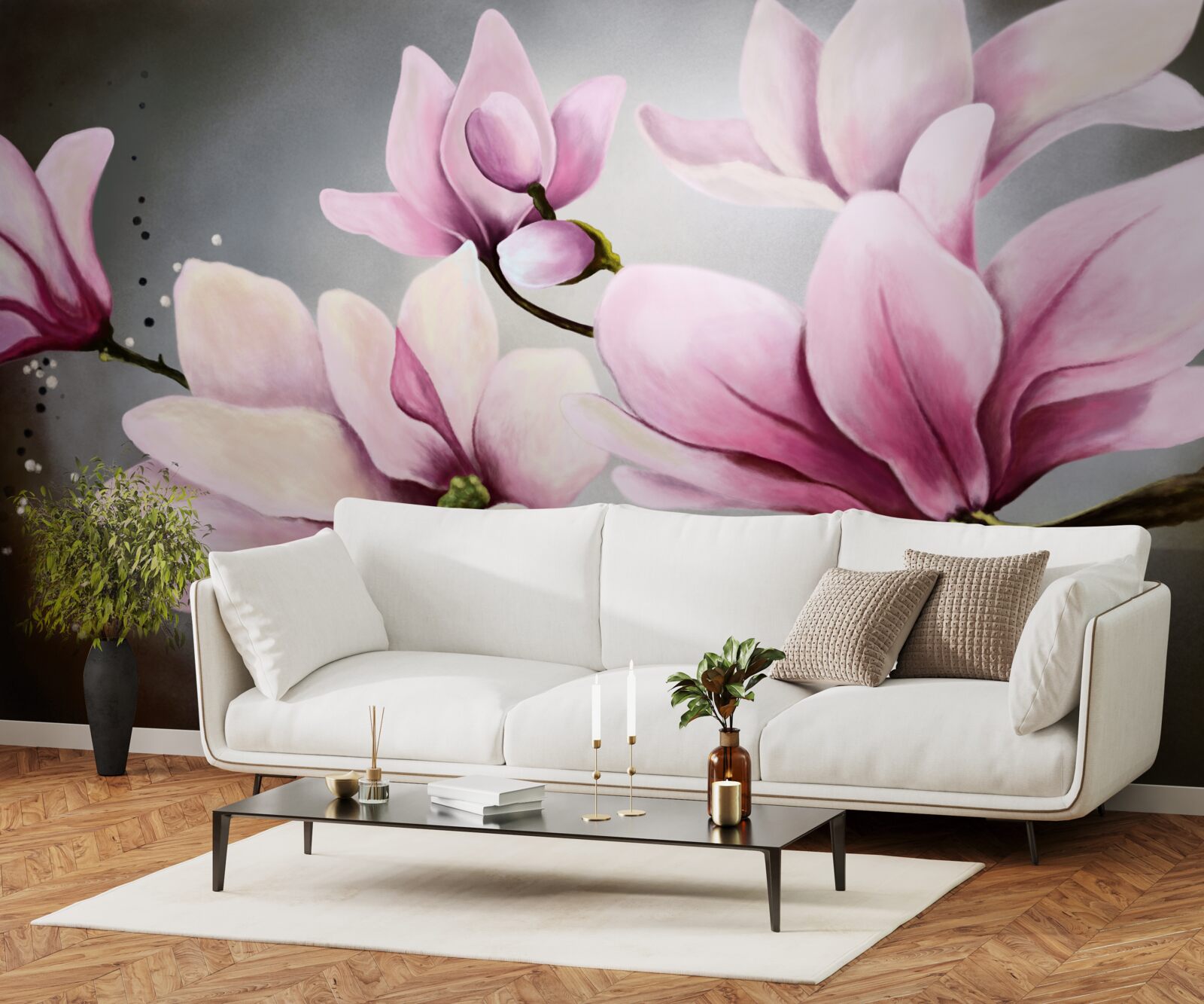 Papier peint magnolias à l'arôme subtil