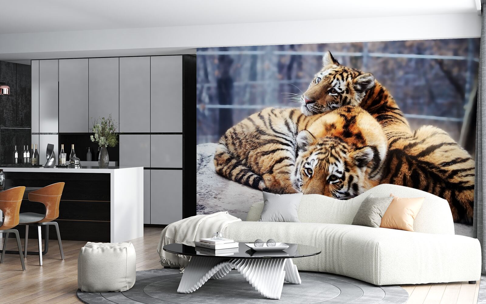 Papier peint Les tigres endormis ont de la beauté