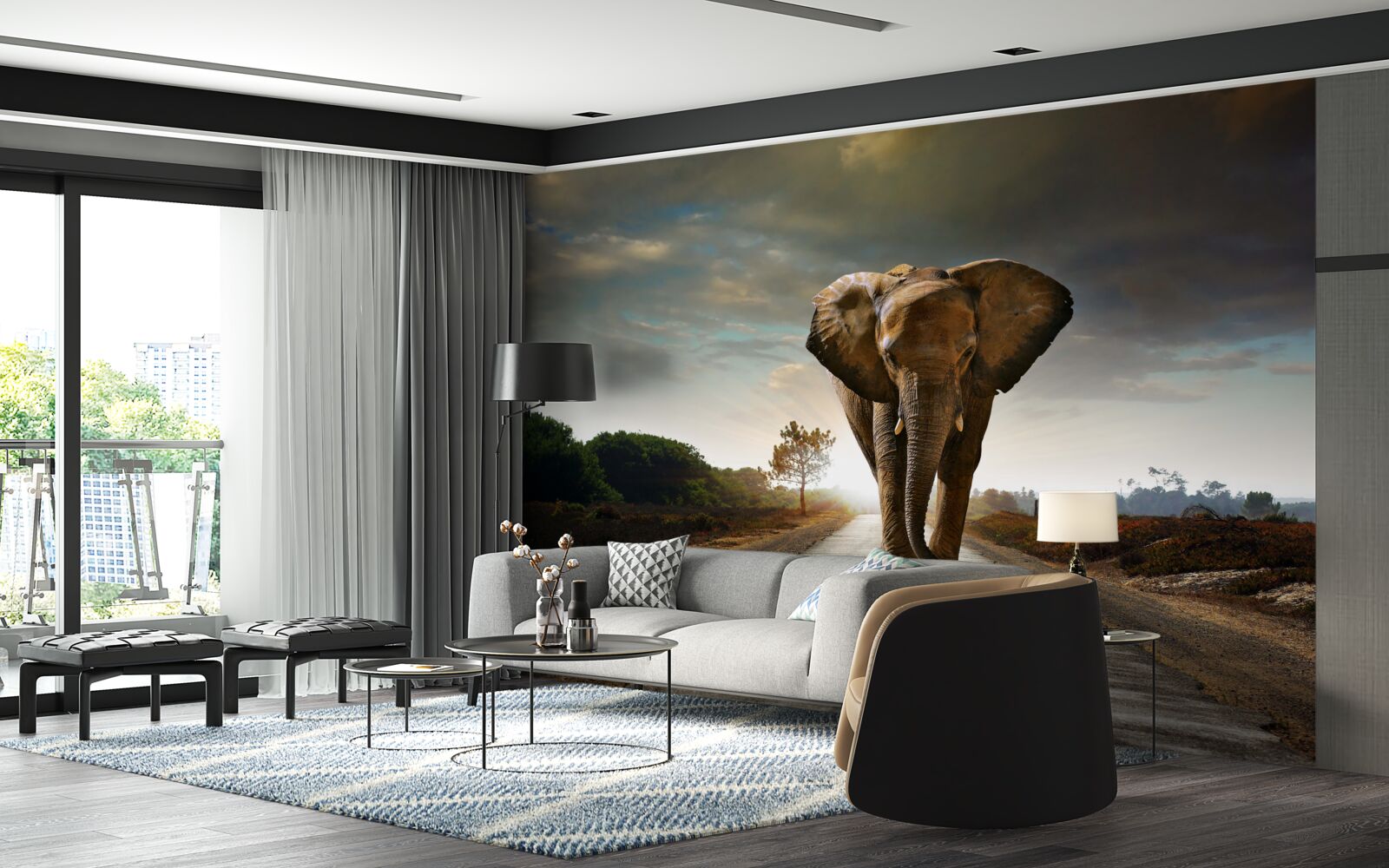Papier peint le voyage de l'elephant continue