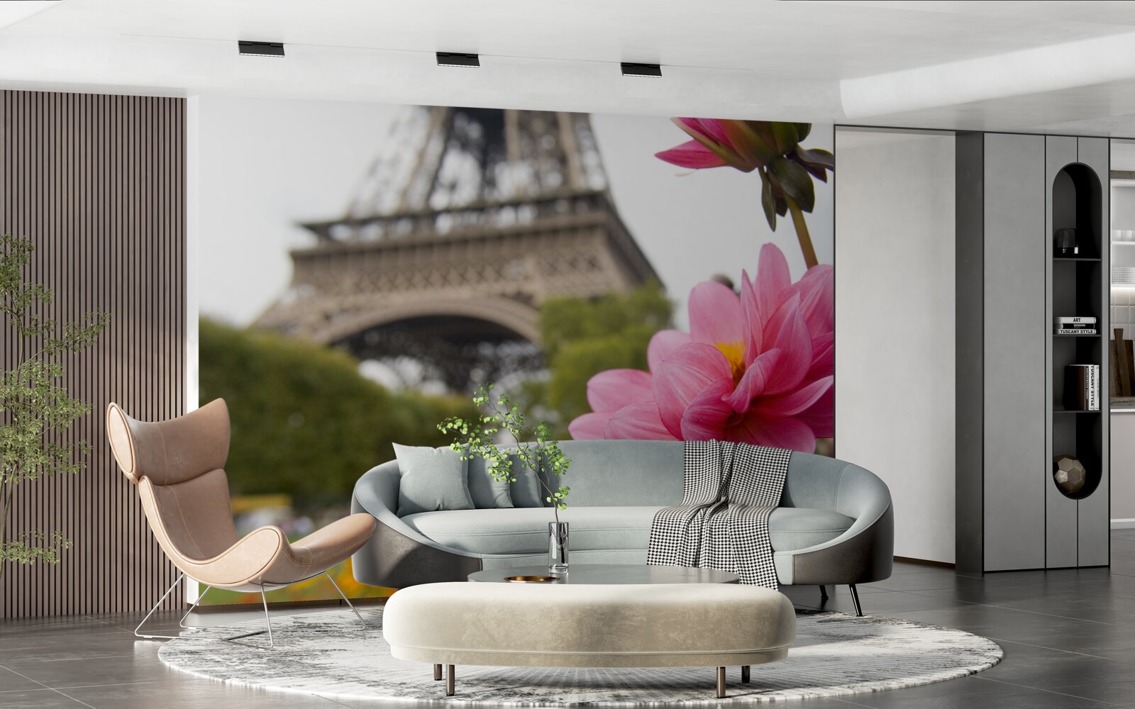 Papier peint des fleurs éblouissantes et luxuriantes dans la capitale française