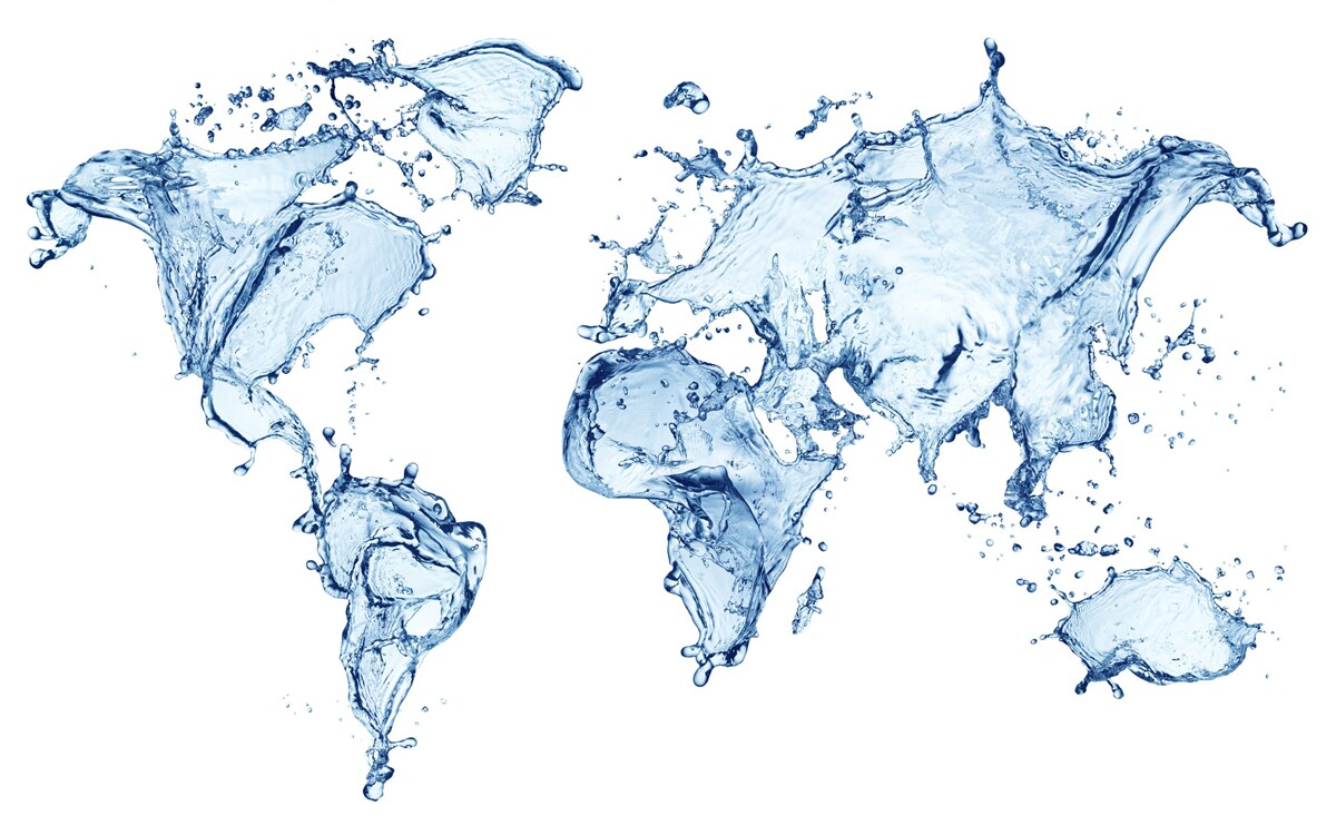 Papier peint atlas du monde formé d'eau