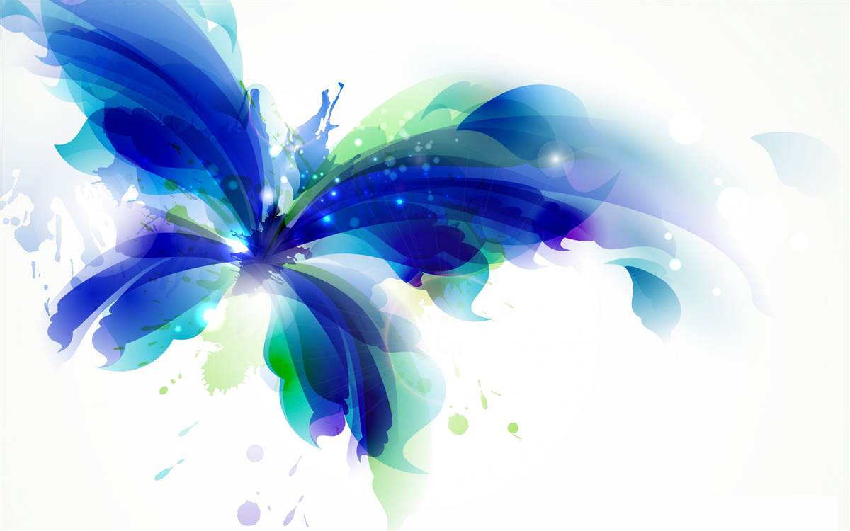 Papier peint papillon en bleu clair