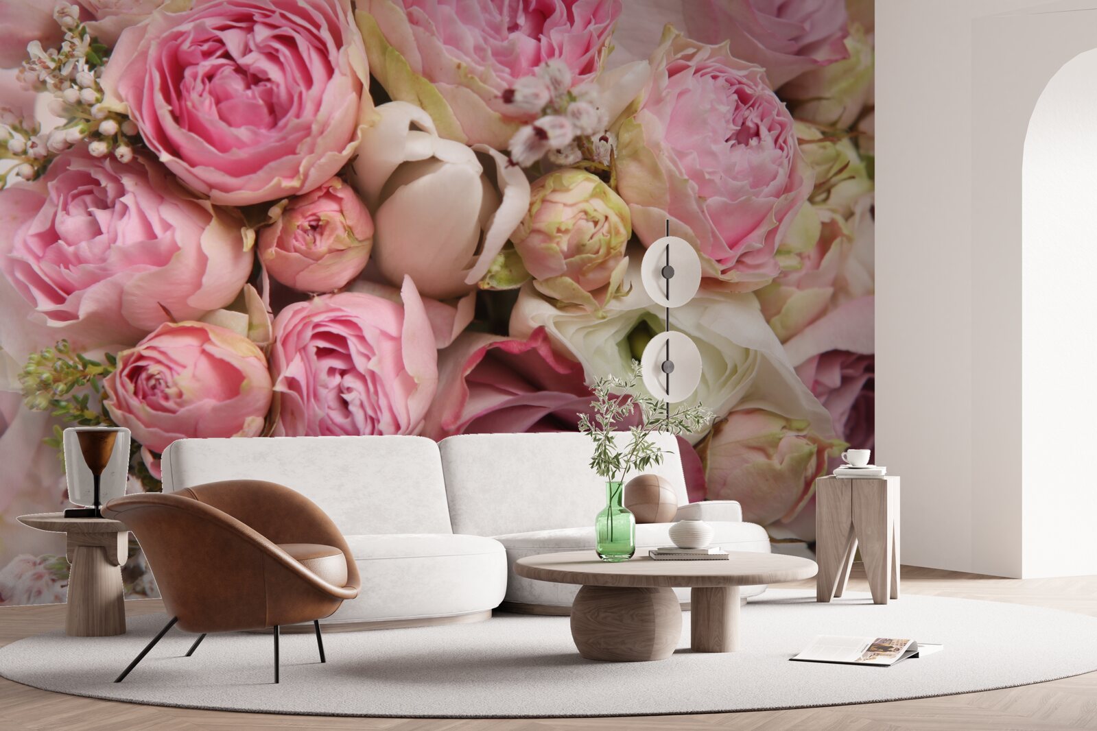 Papier peint un bouquet de fleurs délicat avec une touche de romantisme