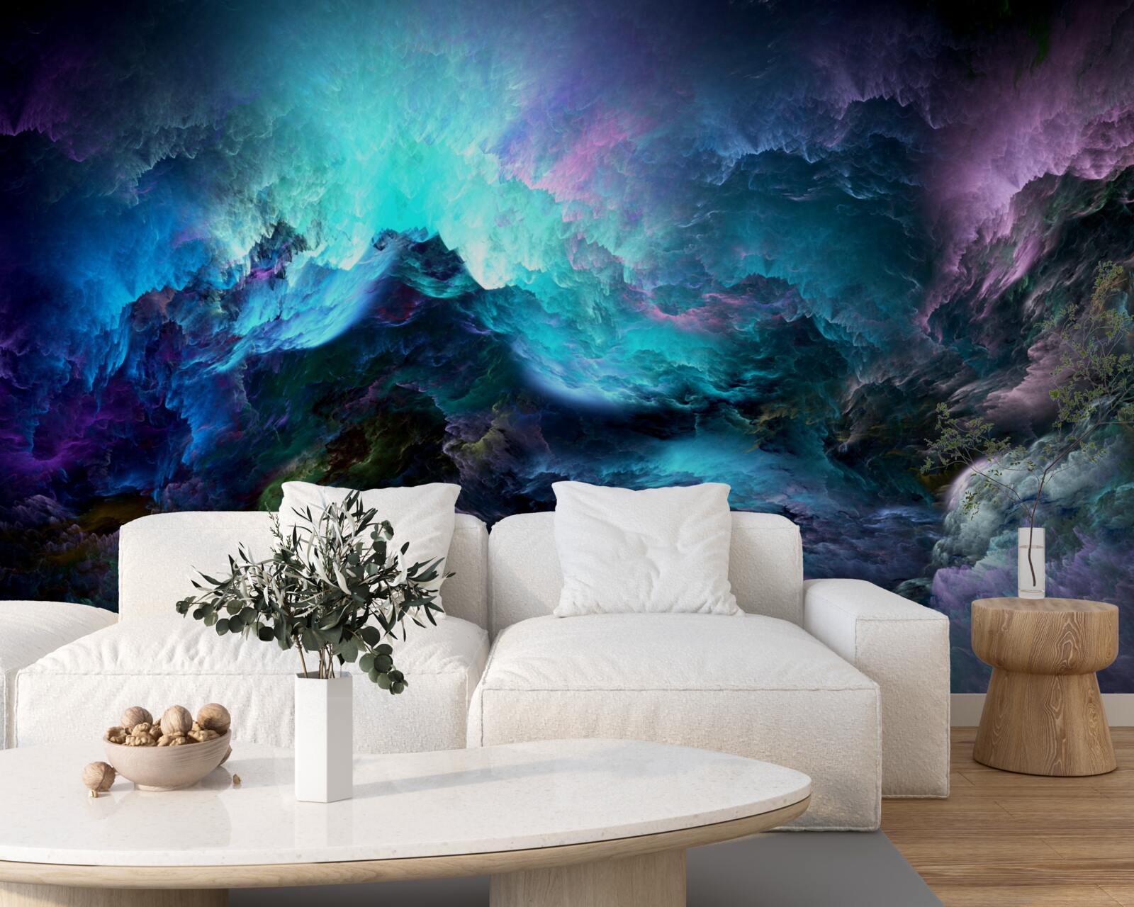 Papier peint nuages d'orage nocturnes