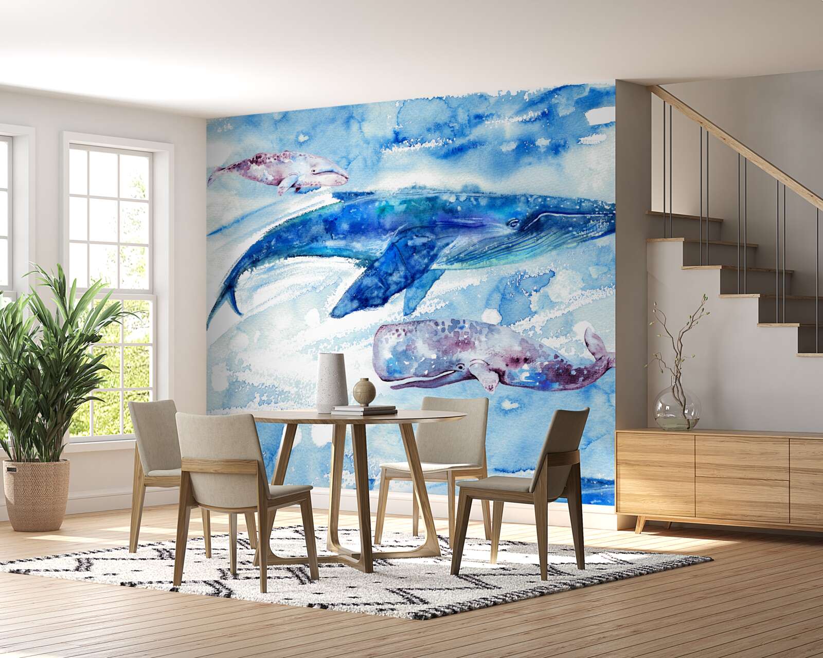 Papier peint la consommation d'eau de la baleine bleue