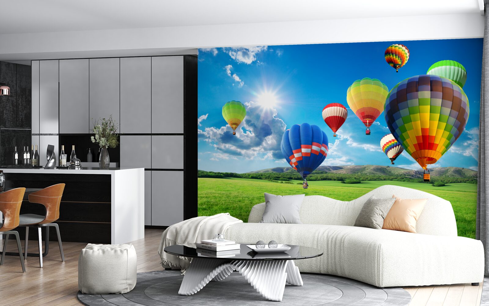 Papier peint des ballons aux couleurs vives