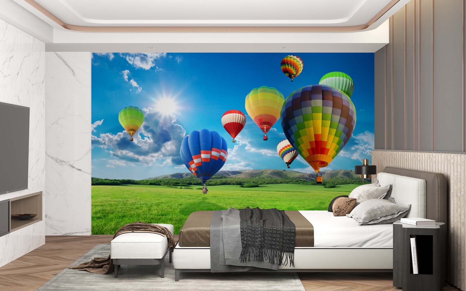 Papier peint des ballons aux couleurs vives