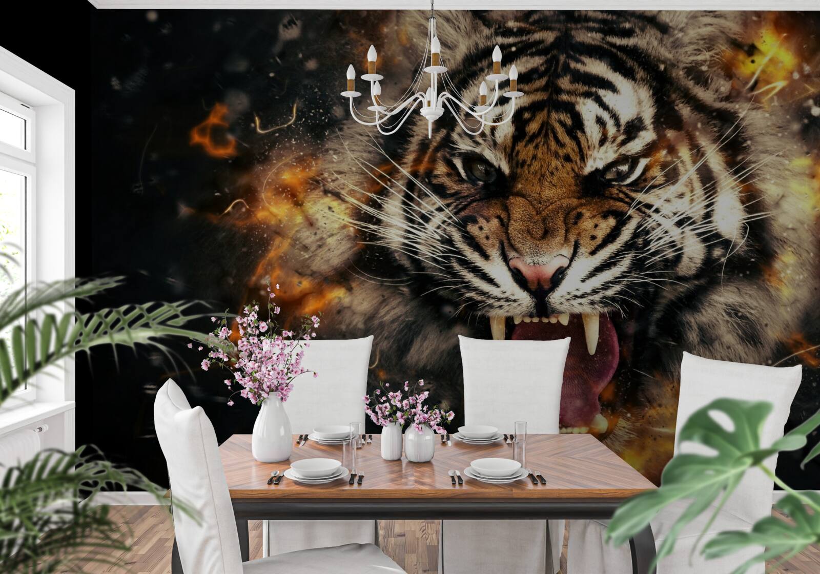 Papier peint le grand rugissement du tigre
