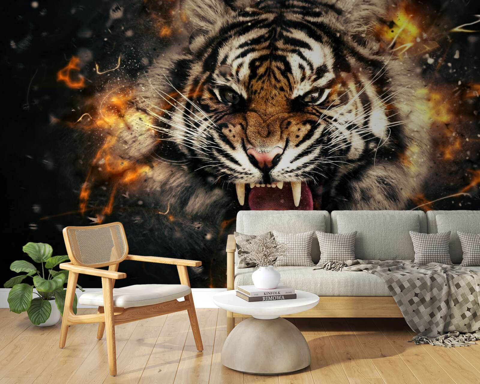 Papier peint le grand rugissement du tigre