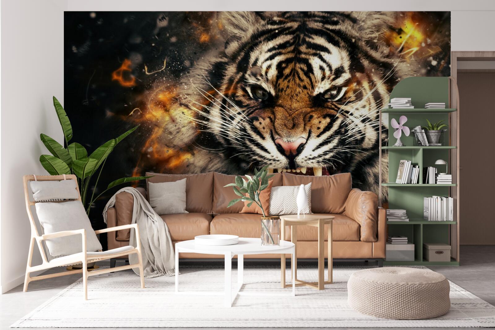 Papier peint le grand rugissement du tigre
