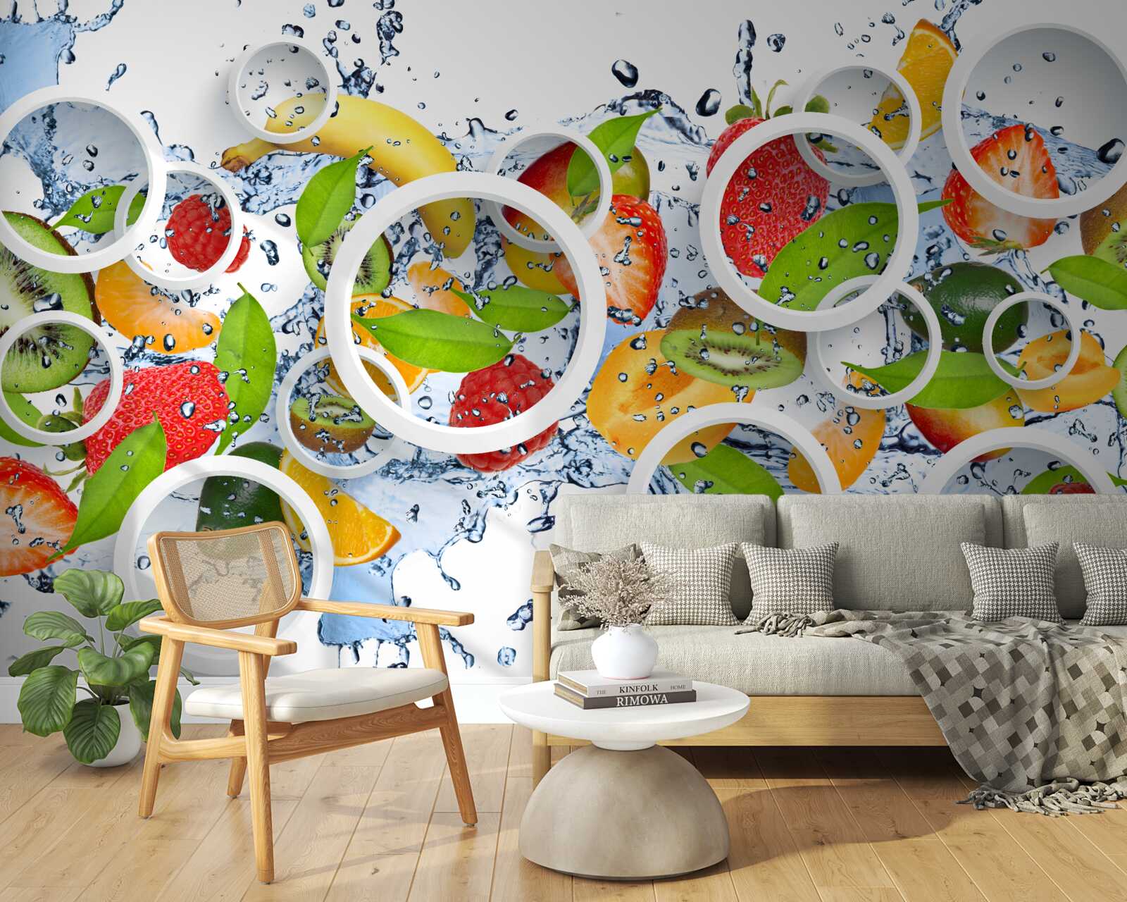 Papier peint taches et fruits
