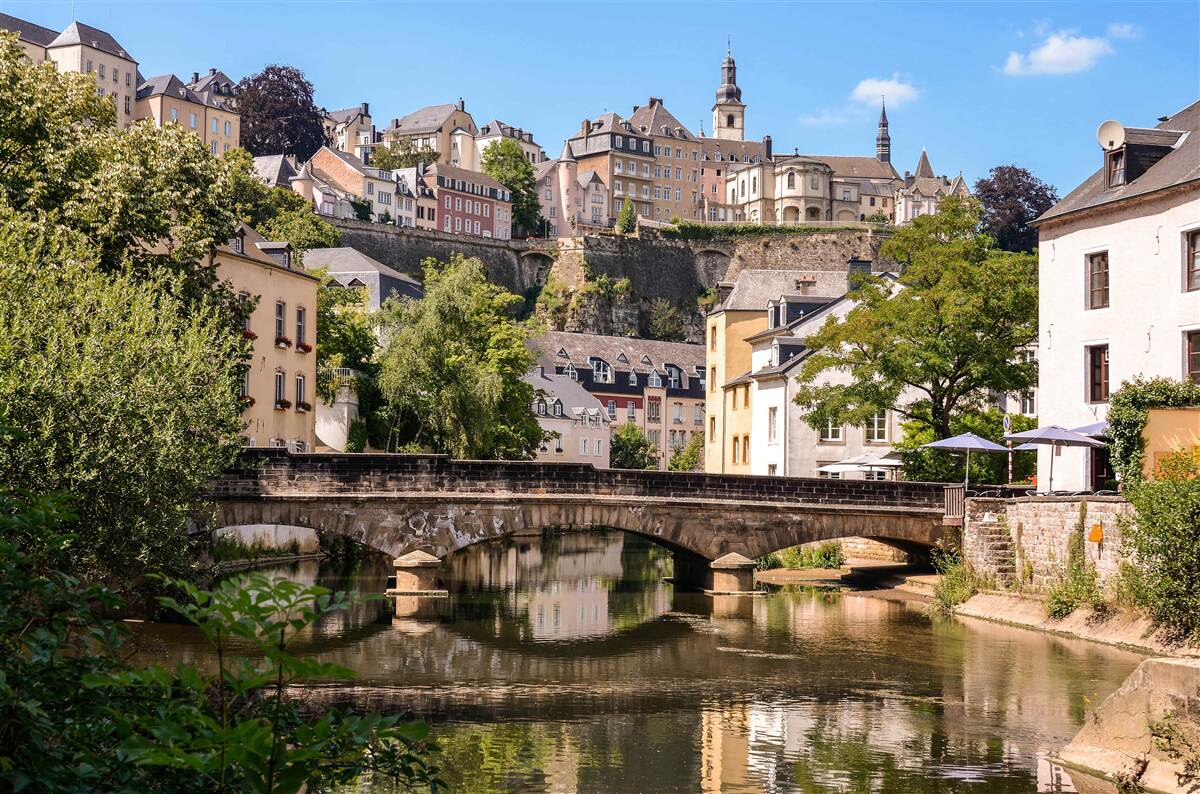 Papier peint pont de la rivière luxembourg
