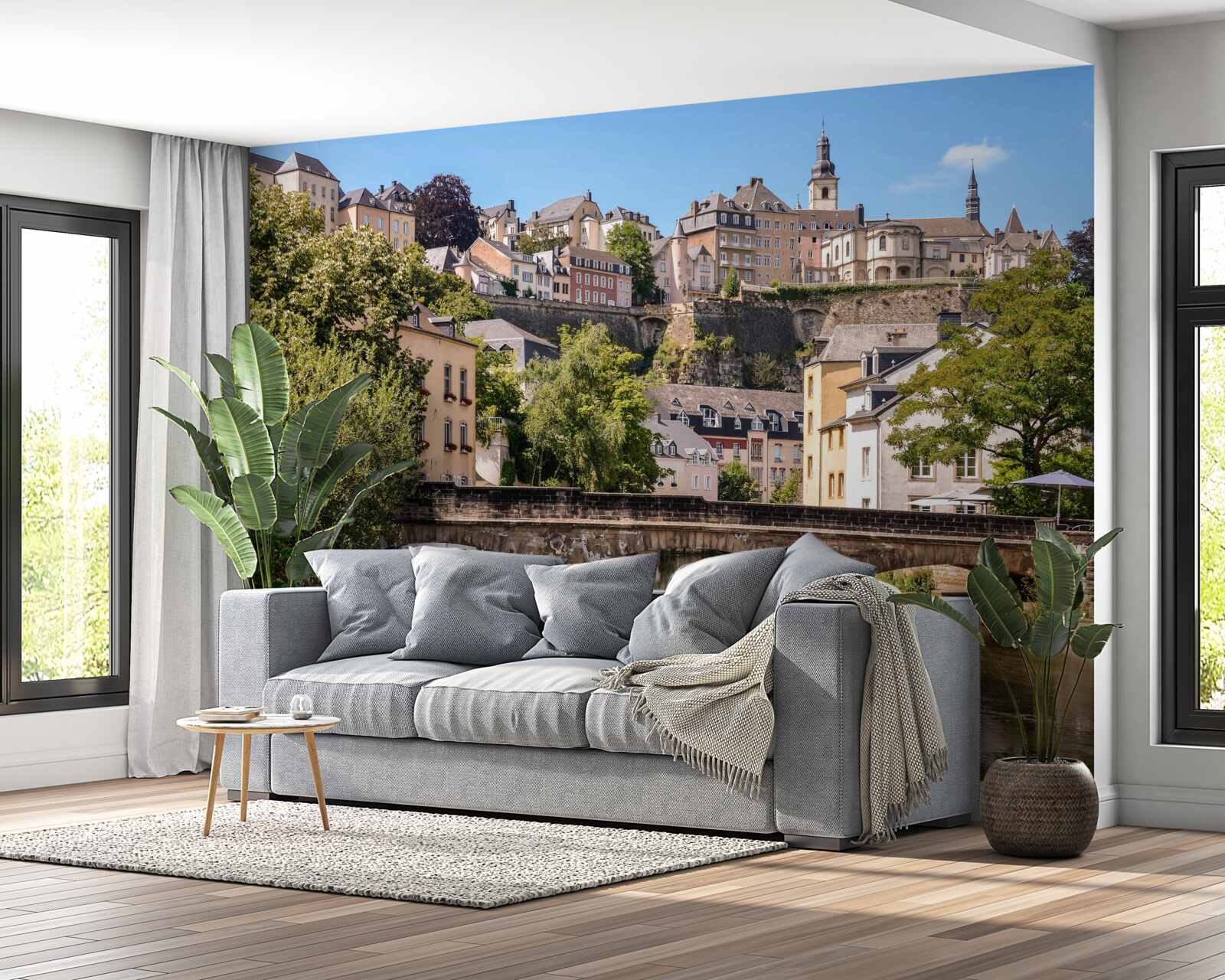 Papier peint pont de la rivière luxembourg