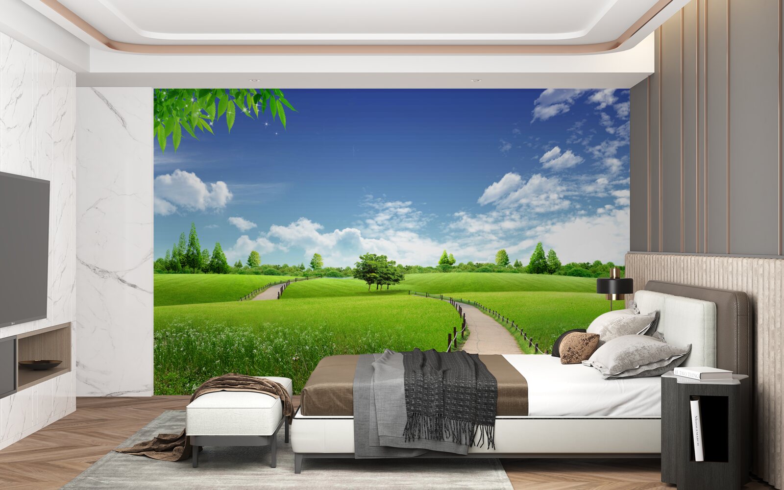 Papier peint Chemin entre les espaces verts