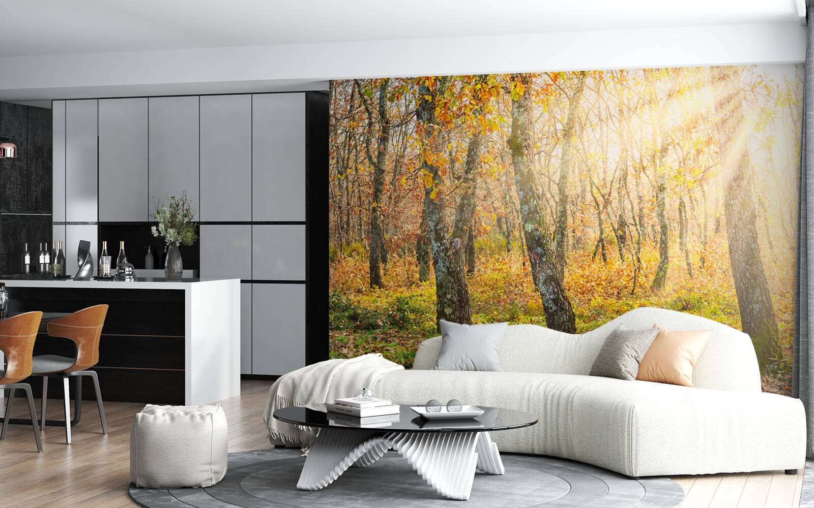 Papier peint Aube dans le maquis d'automne