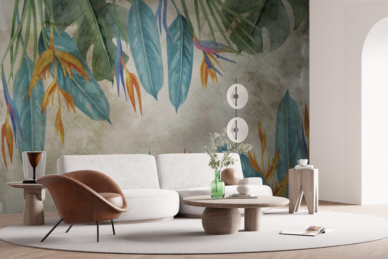 Papier peint feuilles tropicales d'aspect inhabituel