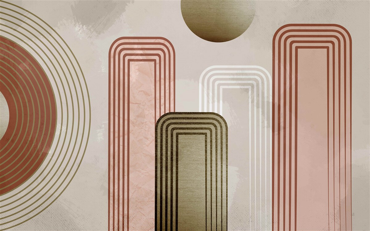 Papier peint les lignes sont rectangulaires, peintes dans des tons pastel doux