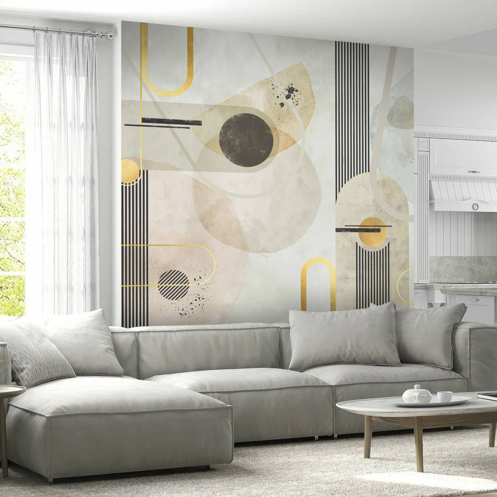Papier peint formes et lignes abstraites verticales