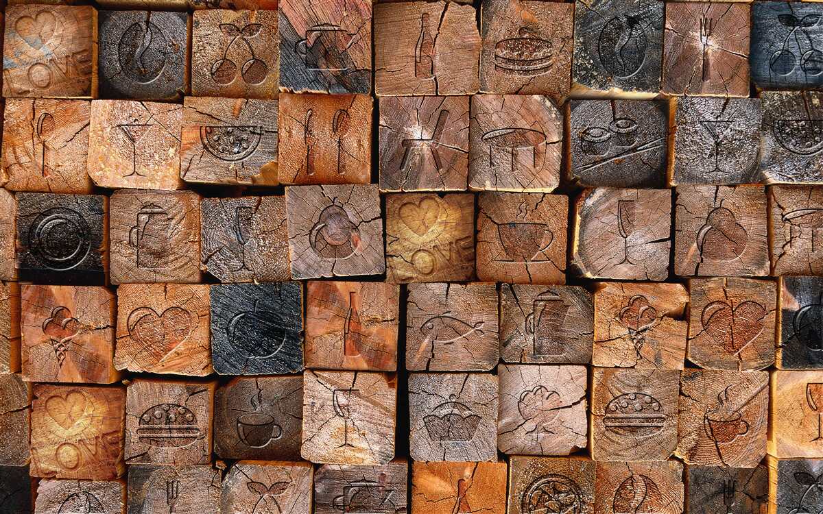 Papier peint dalles en bois naturel