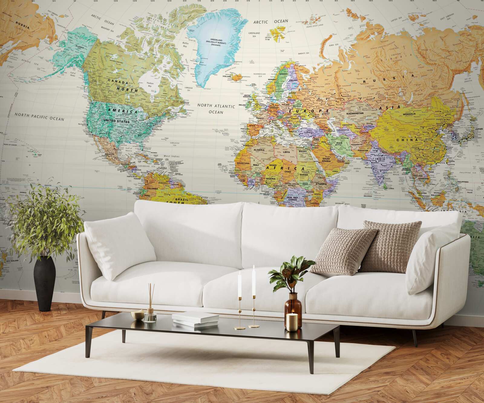 Papier peint carte mondiale de la terre