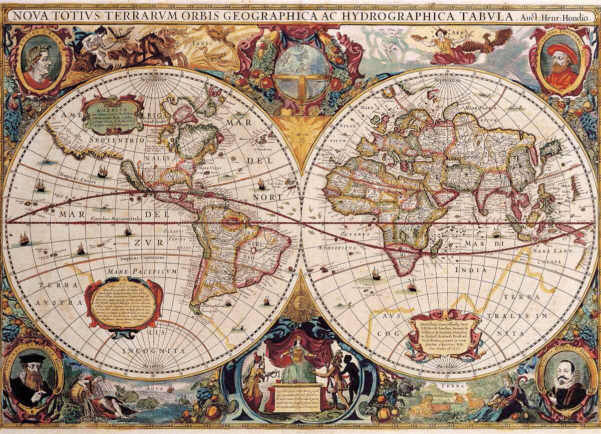 Papier peint carte du monde antique
