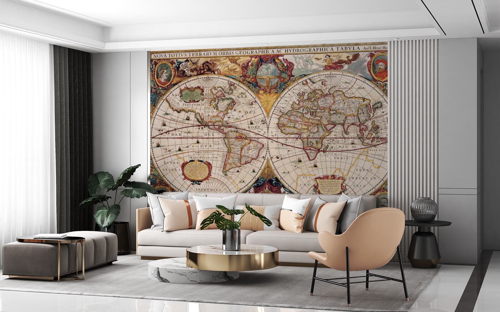 Papier peint carte du monde antique