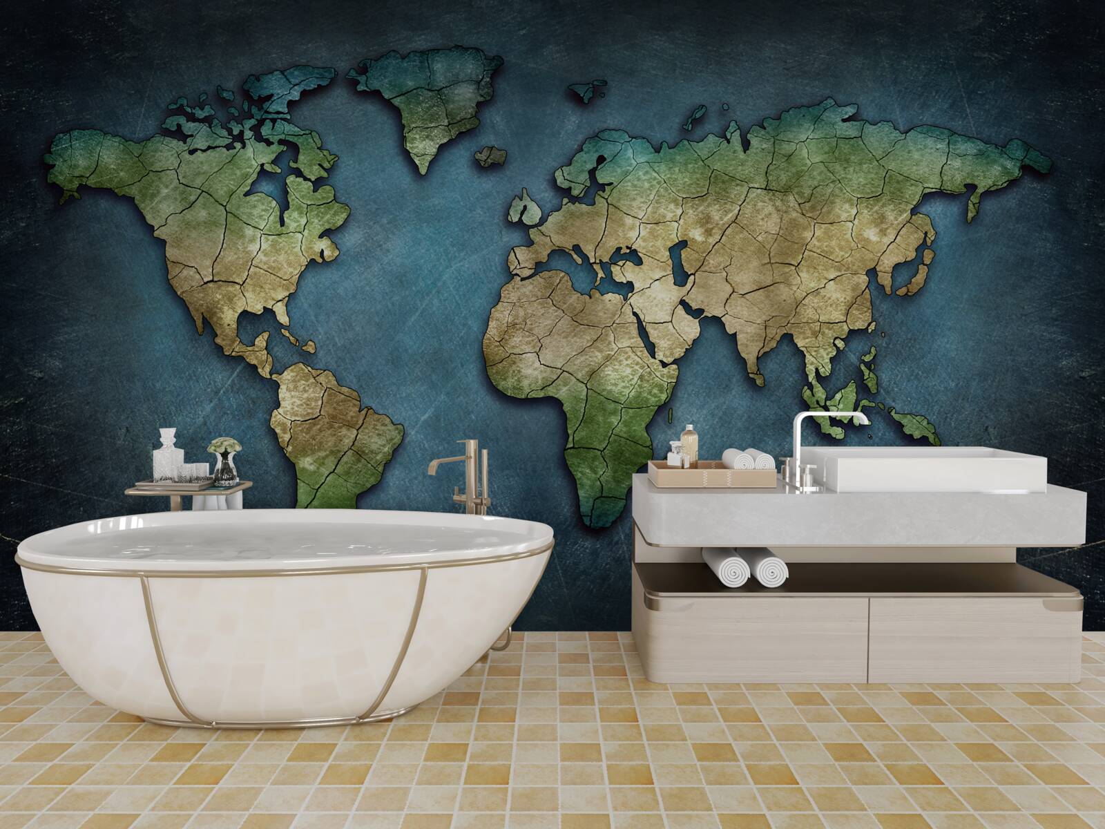 Papier peint carte du monde pour le mur