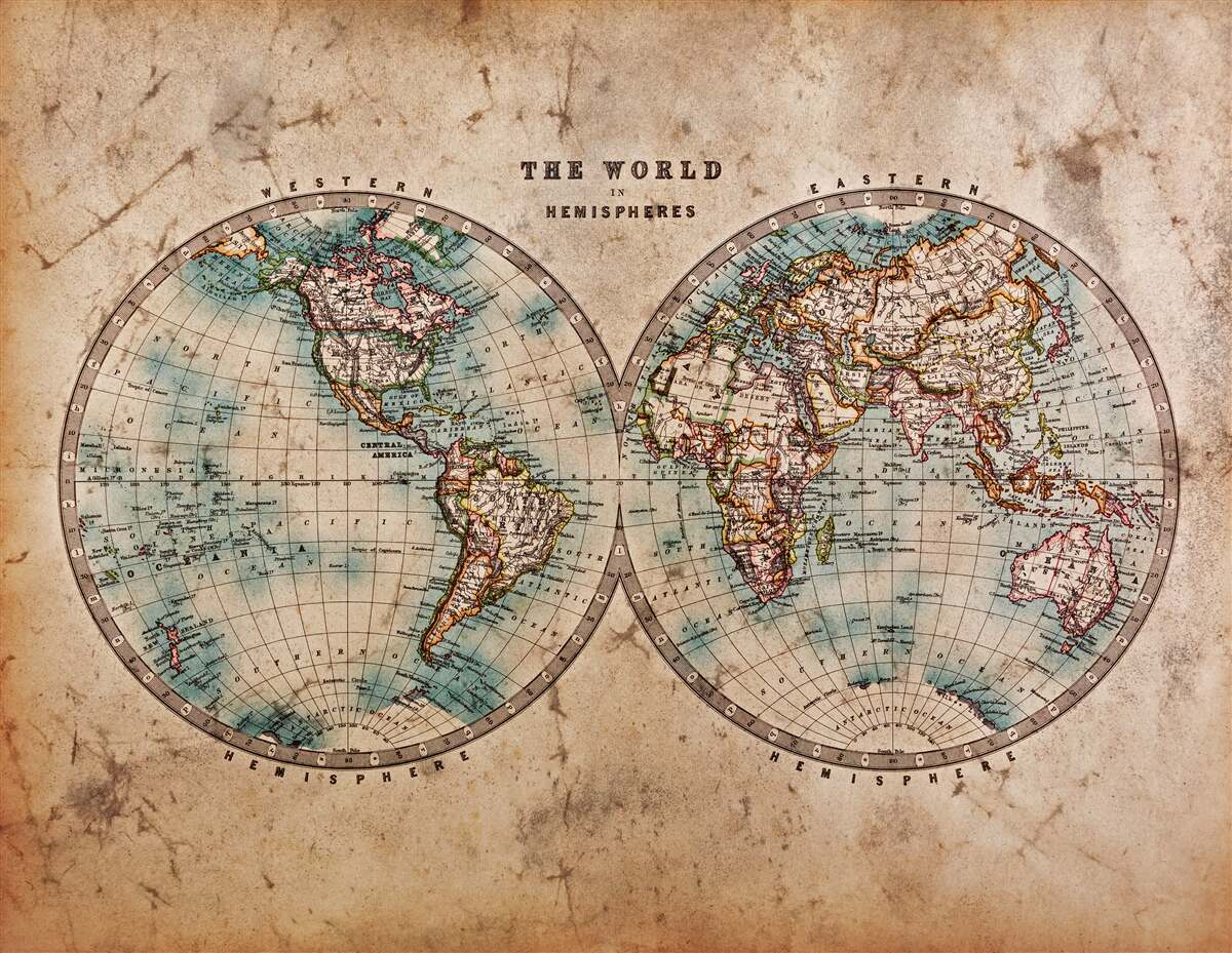 Papier peint atlas géographique ancien en deux volumes